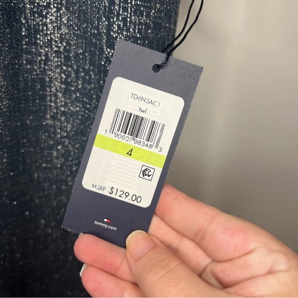Tommy Hilfiger- Navy and Silver Metallic Dress - Size 4 - Picture 3 of 7